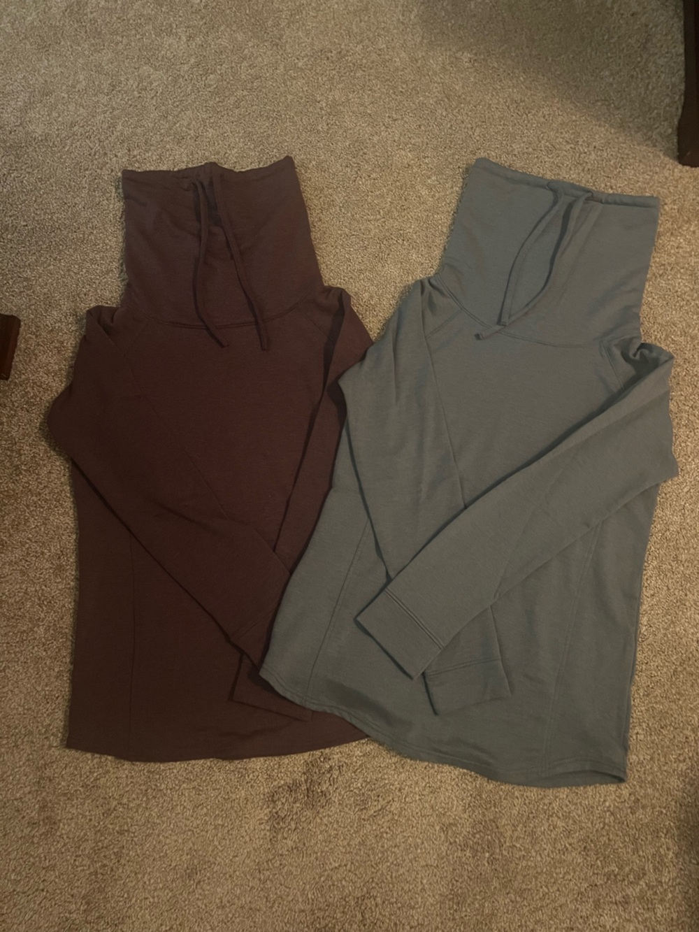 32 Degrees Women's Cowl Neck Sweatshirts Bundle in Dark Purple + Gray